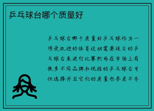 乒乓球台哪个质量好