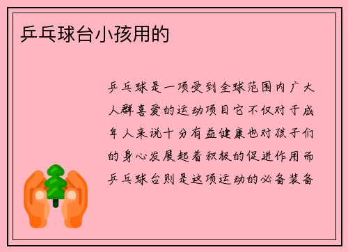 乒乓球台小孩用的
