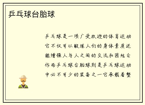 乒乓球台胎球