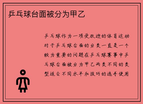 乒乓球台面被分为甲乙
